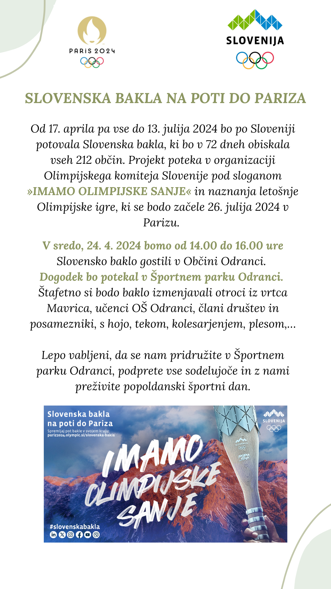 VABILO - SLOVENSKA BAKLA NA POTI DO PARIZA